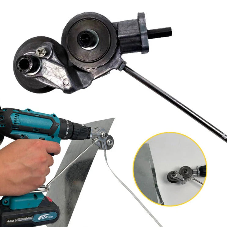 Dual-Head 360° Sheet Metal Cutter Drill Attachment