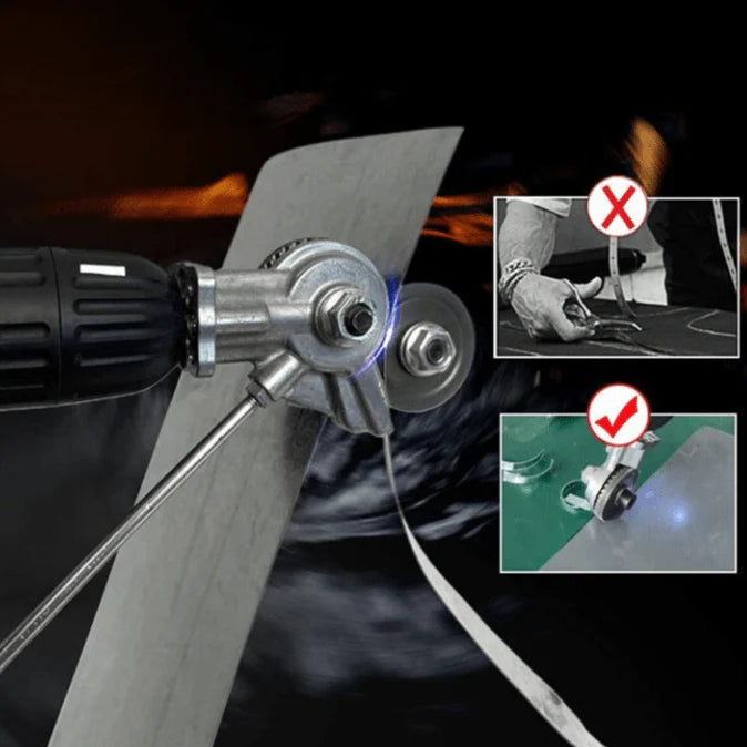 Dual-Head 360° Sheet Metal Cutter Drill Attachment