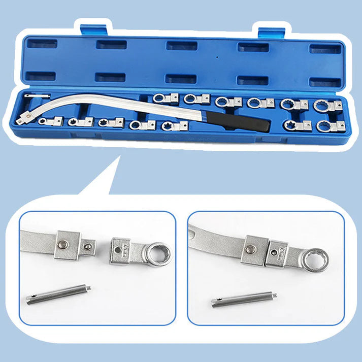 🔥15 Piece Portable Replaceable Head Belt Wrenches Set