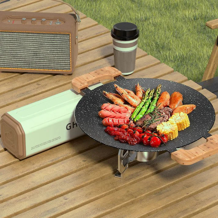 क्यासेट फोल्डिङ पोर्टेबल हावाबाट सुरक्षित ब्युटेन क्याम्पिङ स्टोभ