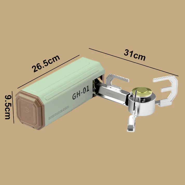 क्यासेट फोल्डिङ पोर्टेबल हावाबाट सुरक्षित ब्युटेन क्याम्पिङ स्टोभ