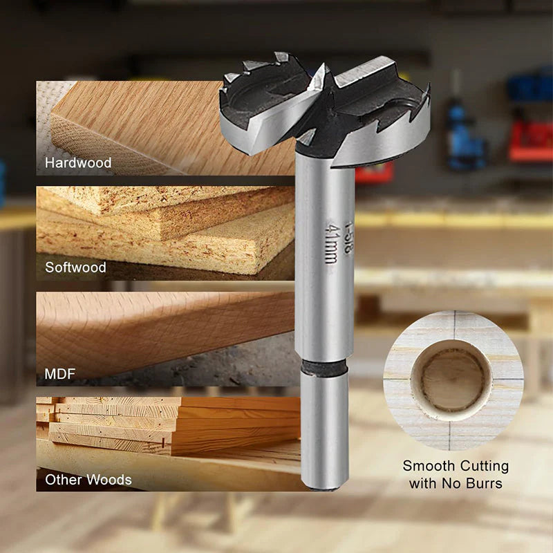 3-in-1 Anti-Slip Hex Shank Wood Hole Saw Kit