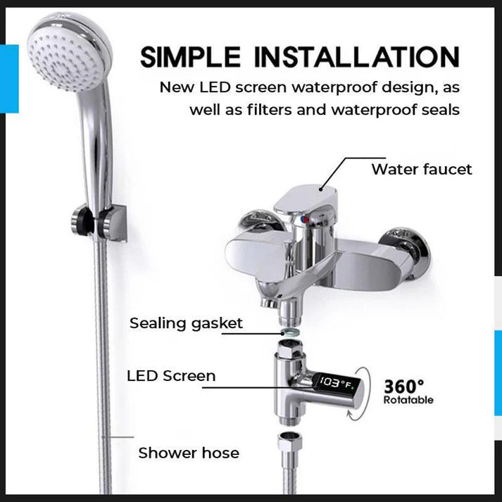 Digital Shower Thermometer - Instant Water Temperature Reader