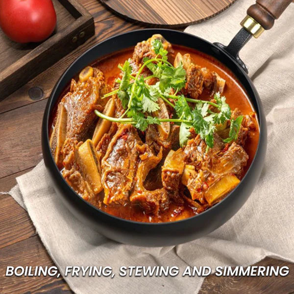 🔥 व्यावसायिक-ग्रेड बिना कोटिङ्गको फलामको भाँडो ⏳