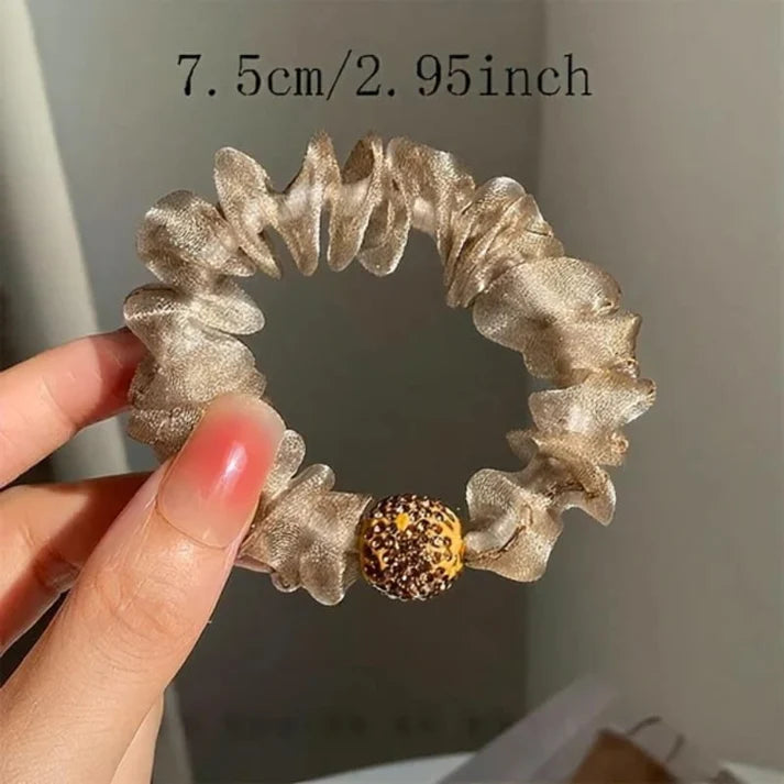 Elegant Rhinestone Mesh Hair Ties—