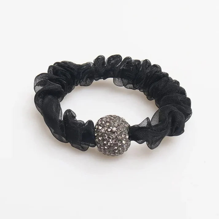 Elegant Rhinestone Mesh Hair Ties—