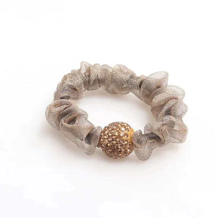 Elegant Rhinestone Mesh Hair Ties—