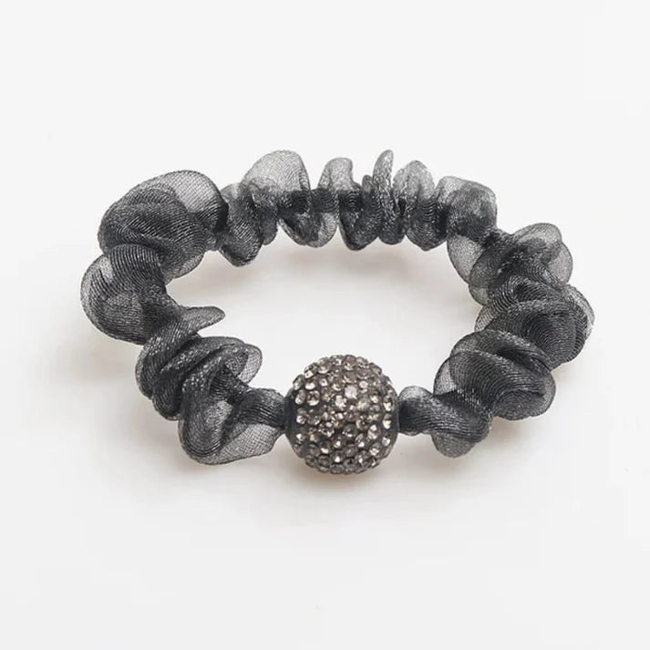Elegant Rhinestone Mesh Hair Ties—