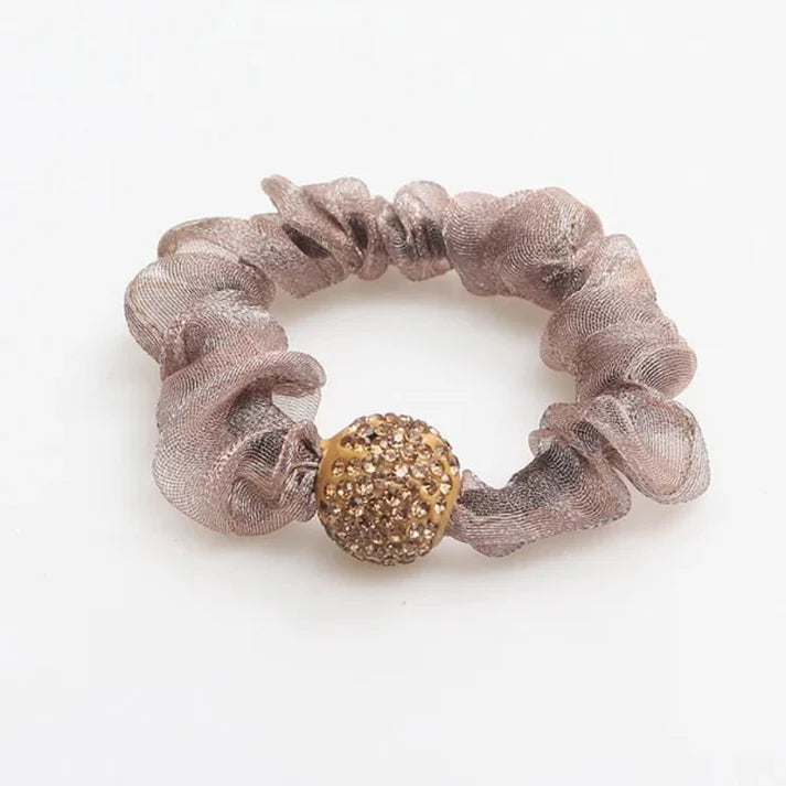 Elegant Rhinestone Mesh Hair Ties—