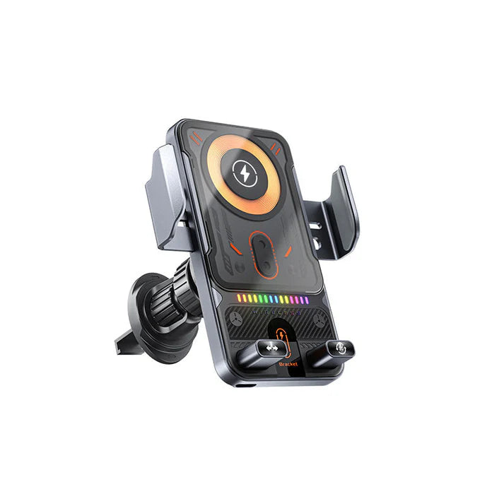 Smart 2-in-1 Automatic Rotating Car Phone Holder and Wireless Charger