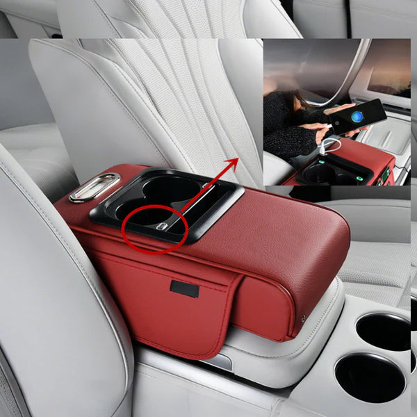 यूएसबी चार्जिङ पोर्टसहितको कार आर्मरेस्ट अर्गनाइजर