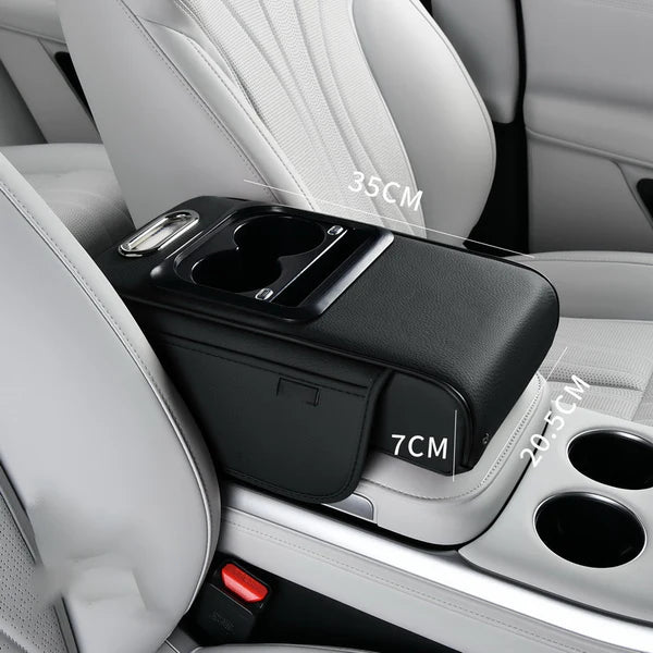 यूएसबी चार्जिङ पोर्टसहितको कार आर्मरेस्ट अर्गनाइजर