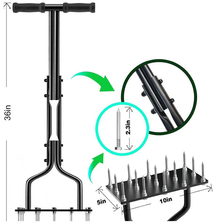 Aerator Lawn Tool, Automatic Dirt and Leaf Clean Design