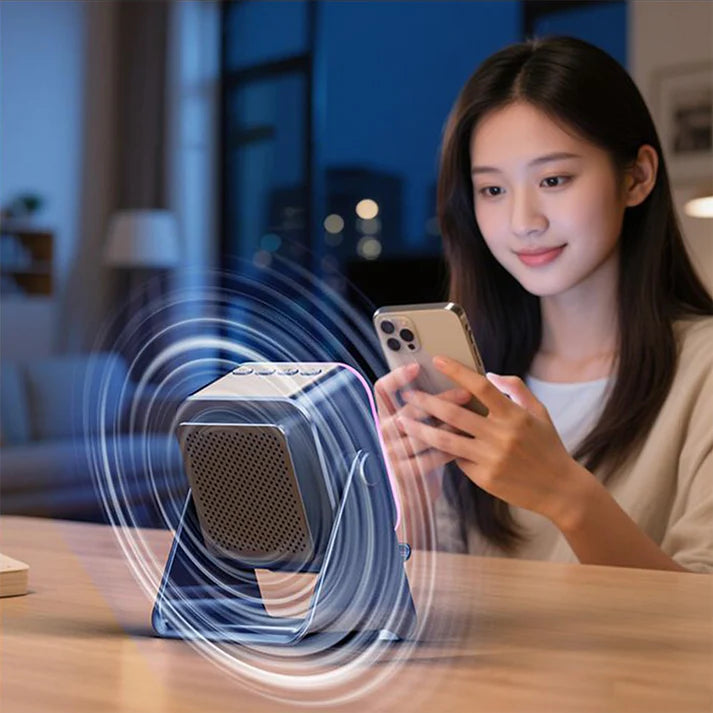 5-in-1 Wireless Induction Bluetooth Speaker with Adjustable Phone Stand