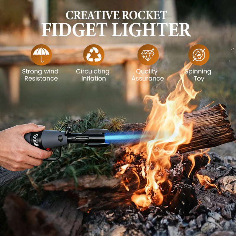 🚀Creative Rocket Fidget Lighter - Fun design and reliable flame✨
