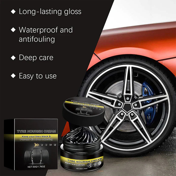 ✨ Tire wax – restores black gloss, blocks UV, repels dirt