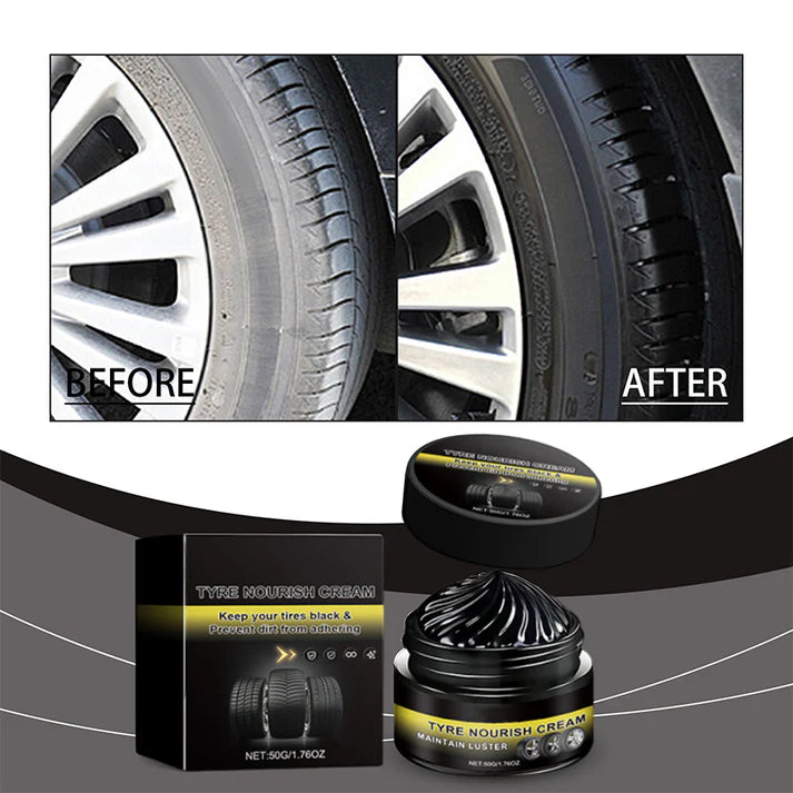 ✨ Tire wax – restores black gloss, blocks UV, repels dirt