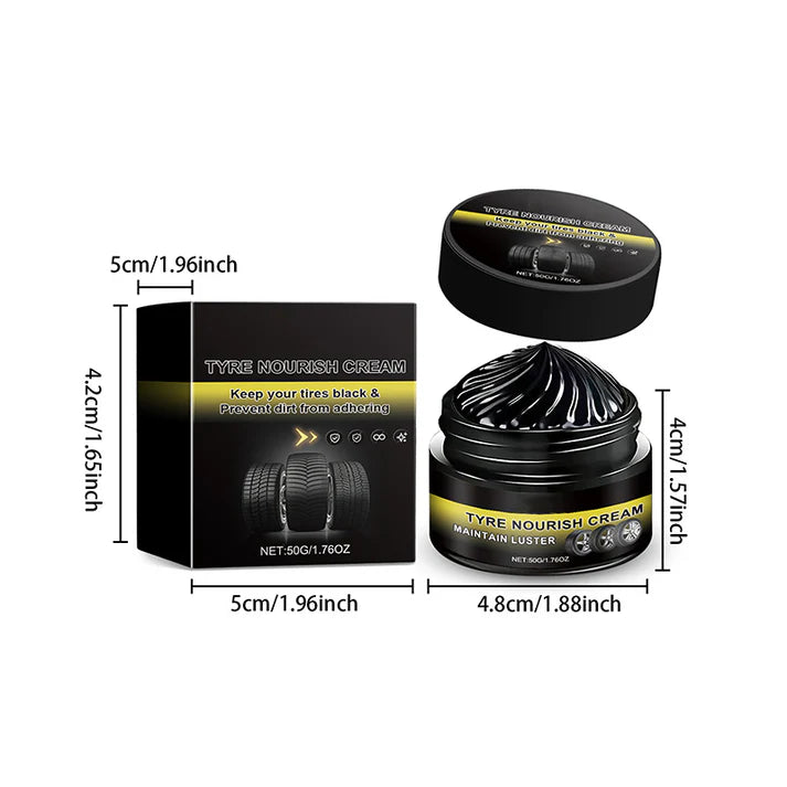 ✨ Tire wax – restores black gloss, blocks UV, repels dirt