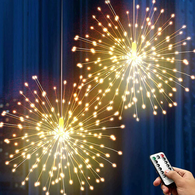 5pcs Solar Powered Hanging Fireworks Lights