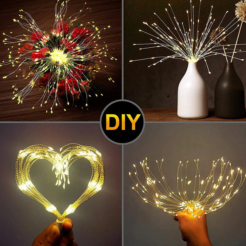 5pcs Solar Powered Hanging Fireworks Lights