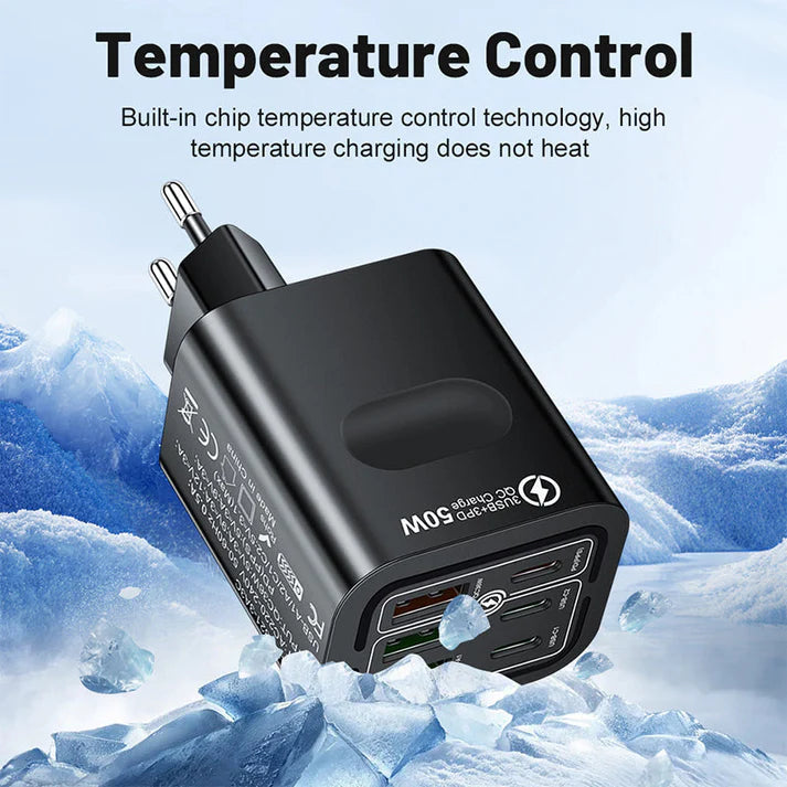 🎉 50W 6-Port USB C Wall Charger