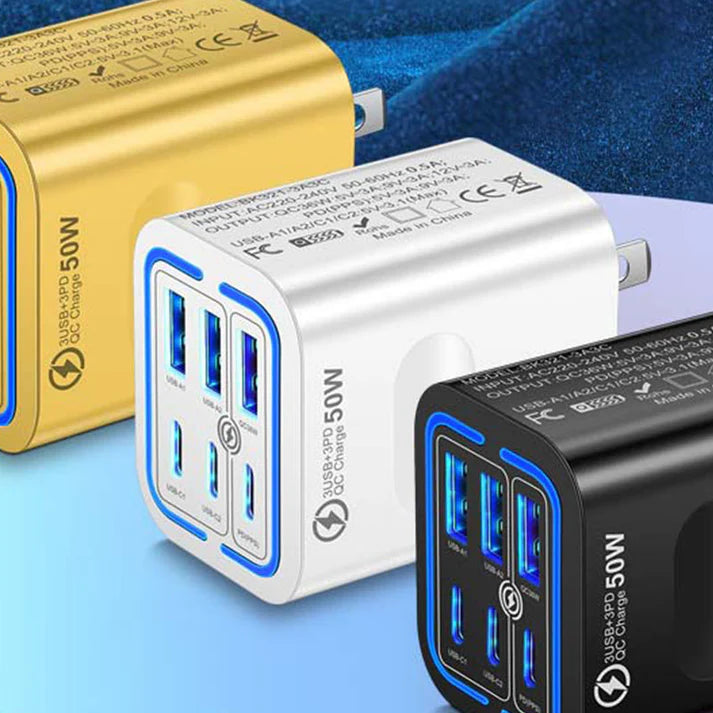 🎉 50W 6-Port USB C Wall Charger