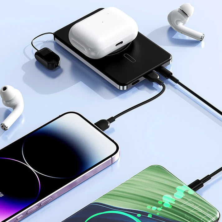✨ 3-in-1 Magnetic Portable Charger – Wireless, Built-in Stand, Slim 🍃