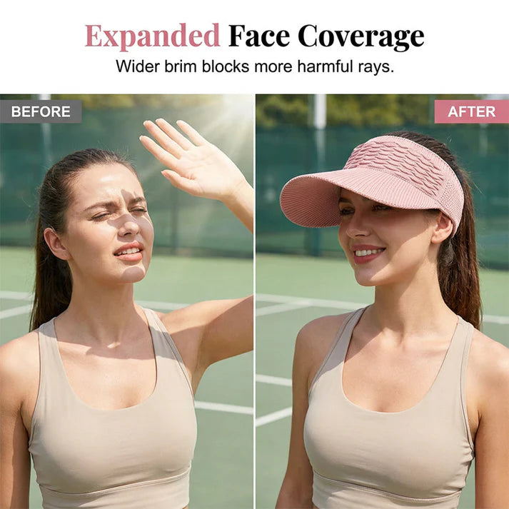 🕶️🌊🍹Chic Knit Sun Visor Hat – Lightweight & Airy, Adds a Sporty Touch to Any Outfit