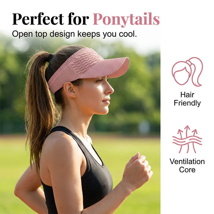 🕶️🌊🍹Chic Knit Sun Visor Hat – Lightweight & Airy, Adds a Sporty Touch to Any Outfit