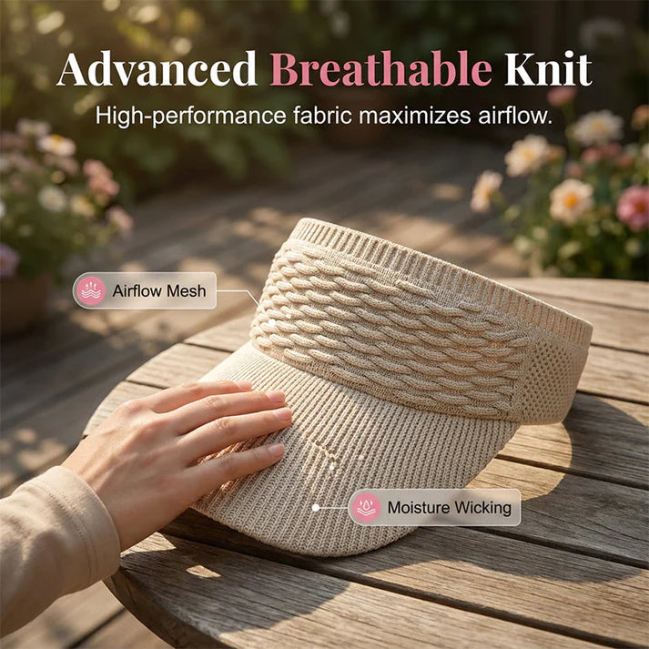 🕶️🌊🍹Chic Knit Sun Visor Hat – Lightweight & Airy, Adds a Sporty Touch to Any Outfit