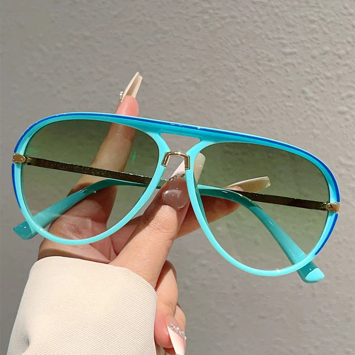 Women's Retro Double-Bridge Sunglasses