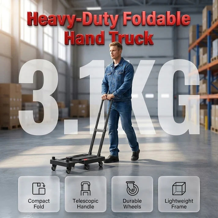 🛒 Heavy-Duty Folding Cart | Lightweight at 3.1 kg with High Load Capacity