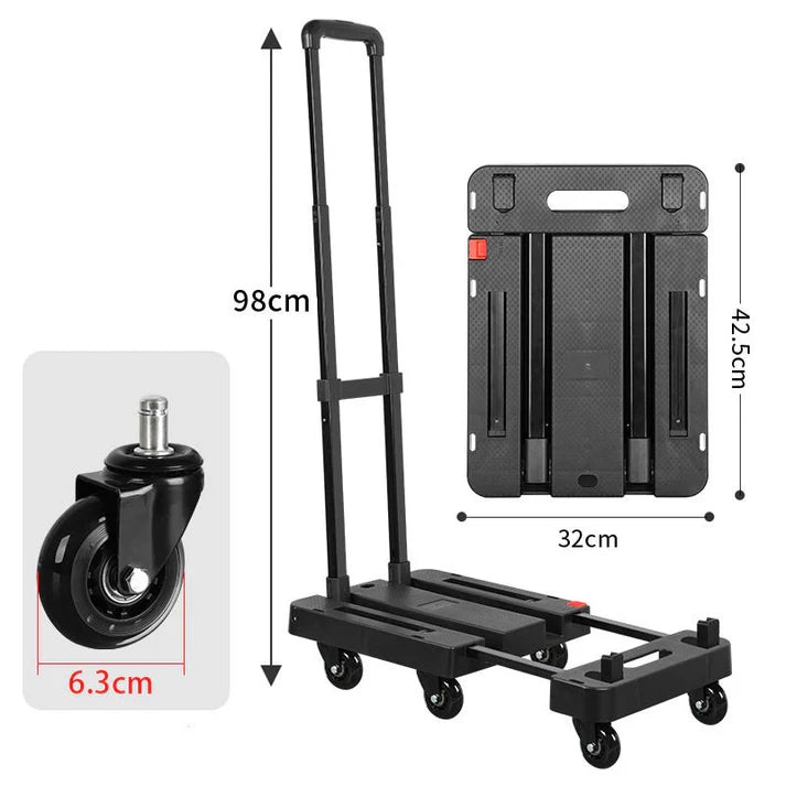 🛒 Heavy-Duty Folding Cart | Lightweight at 3.1 kg with High Load Capacity