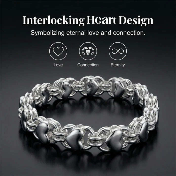 Double Chain Heart Charm Bracelet
